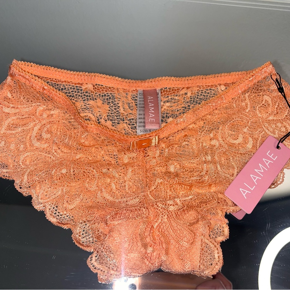 Women's Lace Panties - Orange